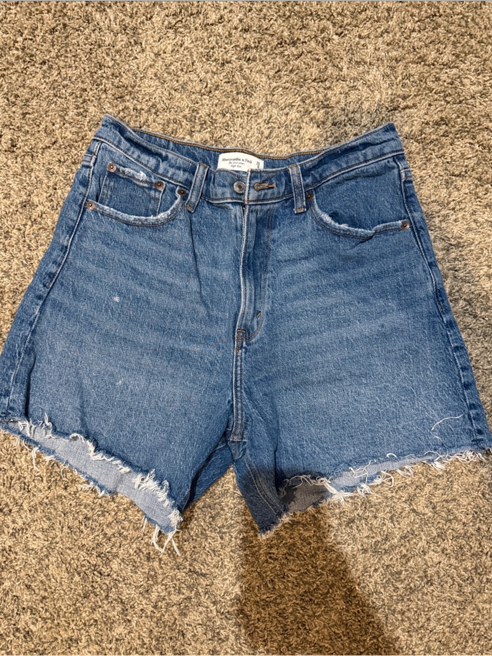 Abercrombie & Fitch Medium Blue Cutoff Denim Shorts